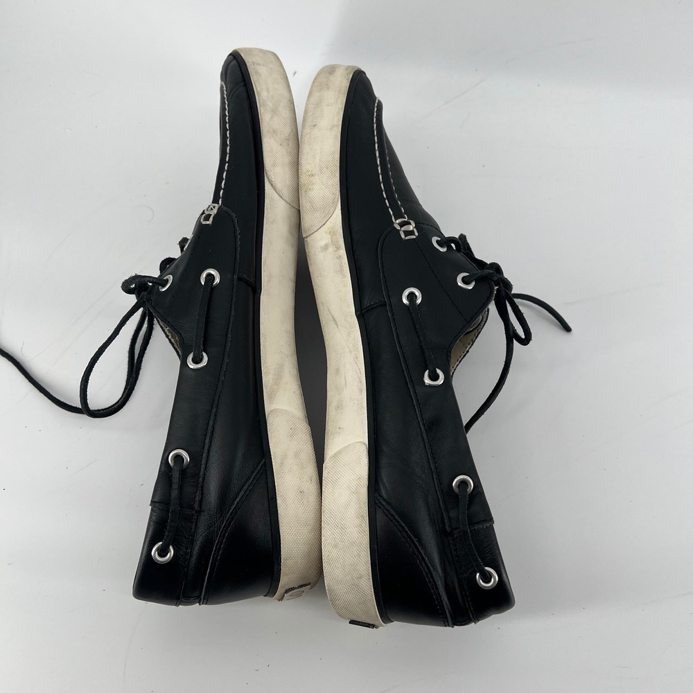 Polo Ralph Lauren Sander Mens 14D Black Leather Boat Shoes Sneakers 0200001087 - Picture 8 of 10